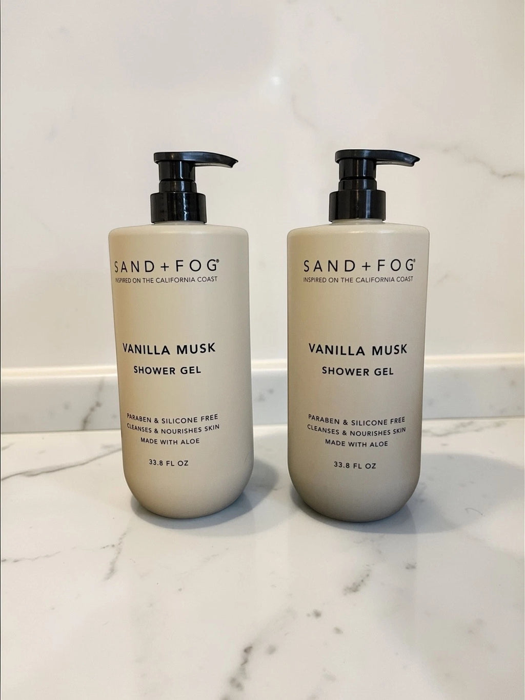 Sand + Fog Vanilla Musk Body Wash 2 Pack 33.8 oz Each Warm Soft Scent