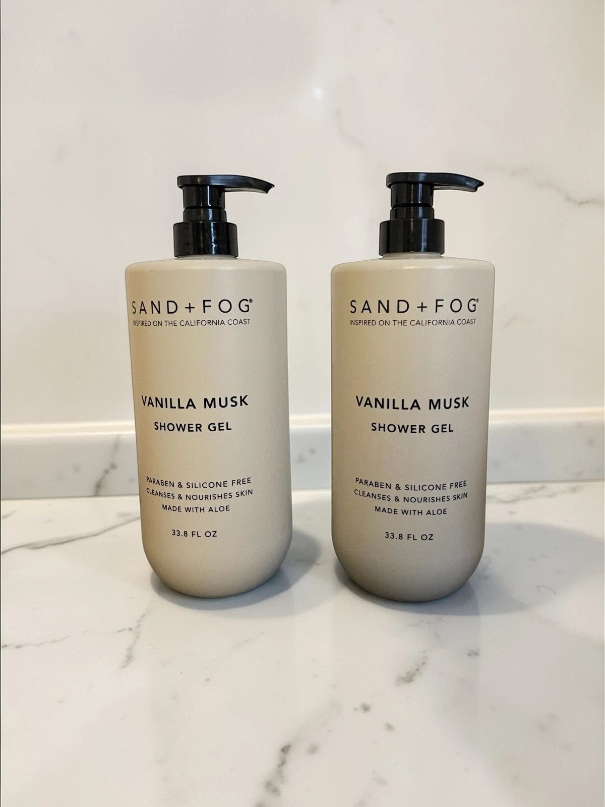 Sand + Fog Vanilla Musk Body Wash 2 Pack 33.8 oz Each Warm Soft Scent