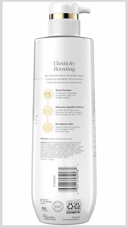 Olay Elasticity Boosting Body Wash Collagen Peptide Vitamin B3 20 fl oz (Pack 8)