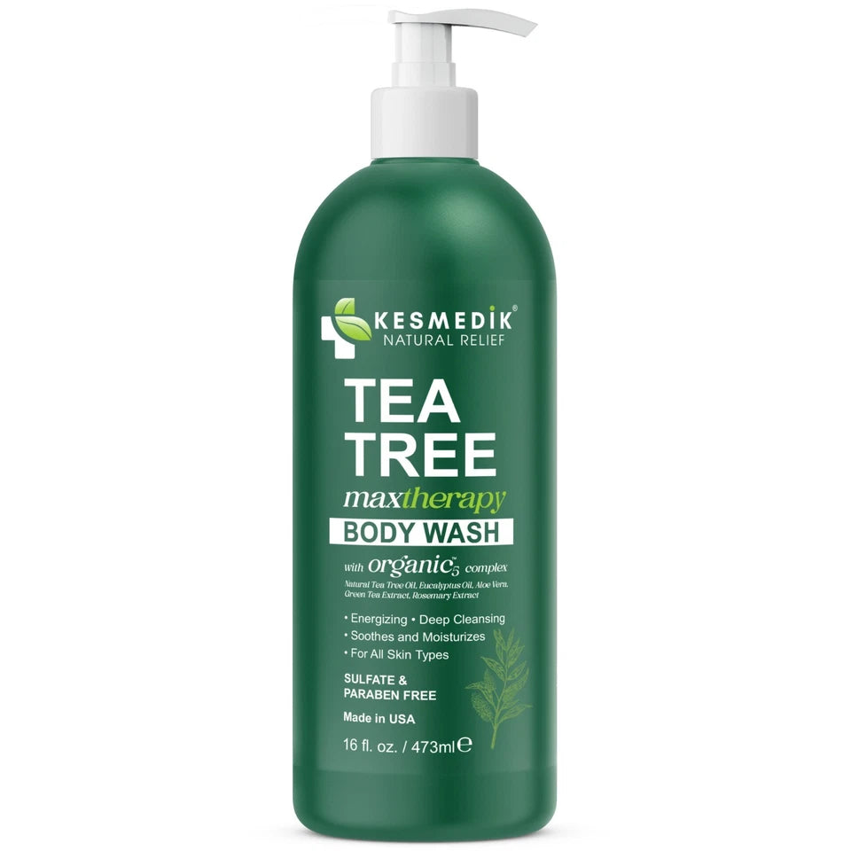 Kesmedik Tea Tree Body Wash, Holistic Antifungal & Antibacterial Body Wash - 2PK